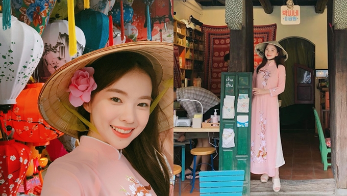 "Nữ hoàng nội y" xứ Kim Chi thăm thú Hội An, khoe ảnh mặc áo dài đội nón lá khiến fan Việt bấn loạn