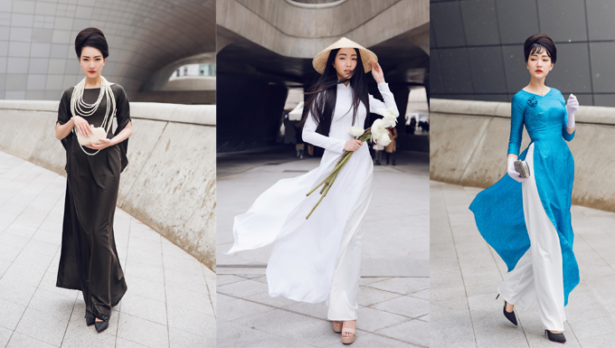'Nàng thơ xứ Huế' Ngọc Trân chinh phục Seoul Fashion Week với trang phục áo dài
