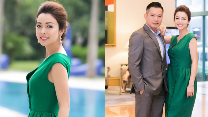 Hoa hậu Jennifer Phạm xuất hiện đẹp đôi cùng ông xã